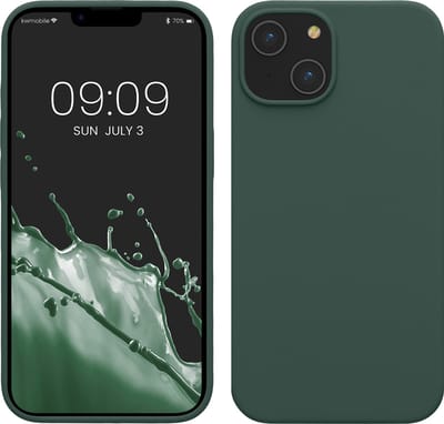 kwmobile telefoonhoesje geschikt voor Apple iPhone 14 - Hoesje met siliconen coating - Smartphone case in mosgroen