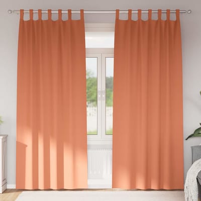 vidaXL Zwart-out Gordijnen met Ringen 2 st Terracotta 225 x 140 cm