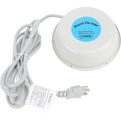 Chauffage pour bain d'oiseaux Hiver Bain d'oiseaux extérieur avec thermostat Dégivreur flottant pour bassin 500W Fonte intégrale US Plug 110V