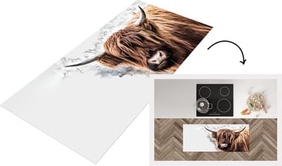 Keukenloper - Loper keuken - Schotse hooglander - Koe - Rook - 120x50 cm - Keukenloper vinyl