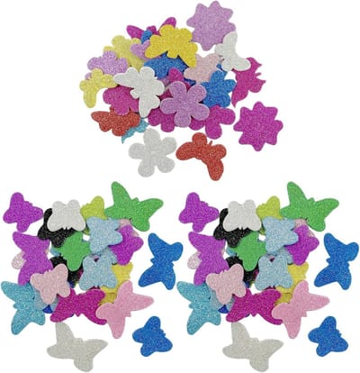 Decoratieve vlinderstickers - 30 g glanzende knutselstickers voor muren, ramen en kaarten, perfect voor creatieve projecten