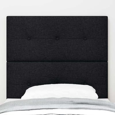 vidaXL - LED - Hoofdbord - met - LED-stripverlichting - Zwart - 80 - cm - Stof