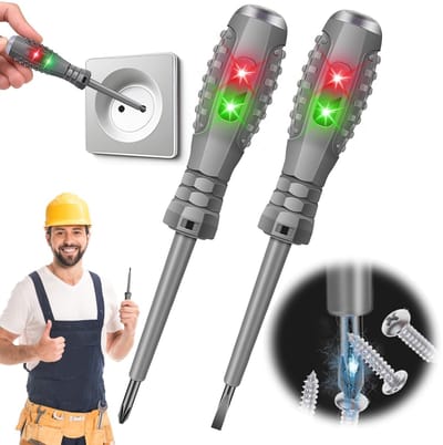 Dailygoody - Spanningstester met Schroevendraaier - Contactloze Spanningszoeker - AC-bereik 70 V-250 V - Handig Testgereedschap - Dubbelpakket - Voor