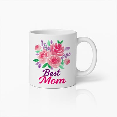 Best Mom Mok 330ml – Prachtige Bloemen Koffiebeker, Perfect Moederdagcadeau voor Mama