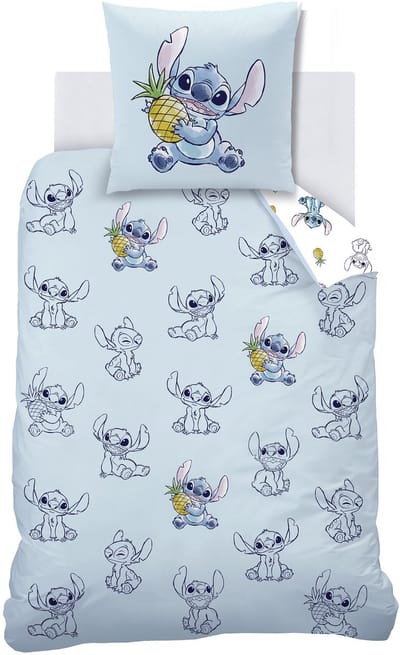 Disney Lilo & Stitch Dekbedovertrek, Ananas - Eenpersoons - 140 x 200 + 63 x 63 cm - Katoen