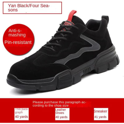 Chaussures de travail Chaussures de travail anti-perforation pour hommes Chaussures de sécurité résistantes à l'usure Chaussures de protection de travail en acier Baotou 47