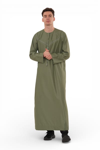 Heren Ramadan Eid Olijfgroen Marokkaanse Jubba Robe Djellaba Thobe - TT-008