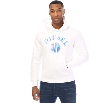 Heren Diesel S-Ginn 9-D Hoodie in Wit