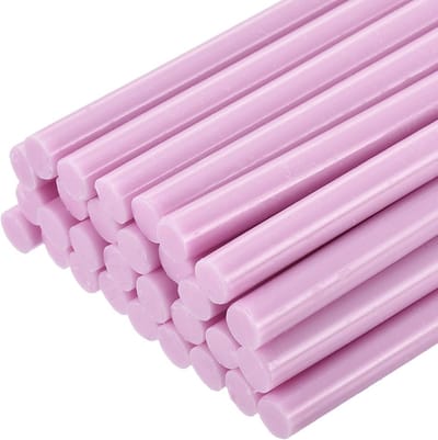 QUARKZMAN 30 stuks lijmpisten, 7 mm x 200 mm, mini-lijmpistool, hete lijmpistool, lijmstiften, hete lijmpisten, voor repareren, kunst, decoreren, handwerk, lichtroze