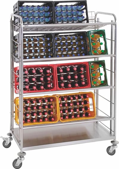 Drankenkratten - transportwagen - 4 niveaus -1080x570x(h)1610 mm - 120Kg