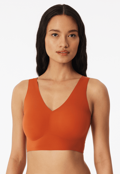 Bustier van microvezel met uitneembare pads, terracotta - Invisible Soft 36