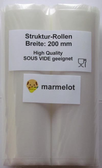 Marmelot Vacuumfolie Rollen Microstructuur 20cm x 6m 2 Rollen voor alle Merken Vacuum Sealers