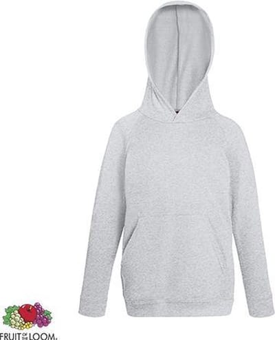 Fruit of the Loom Kids hoodie - Maat 164 - Kleur Heather Grey