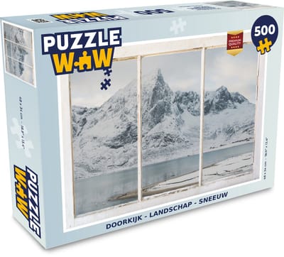 Puzzel Doorkijk - Landschap - Sneeuw - Legpuzzel - Puzzel 500 stukjes