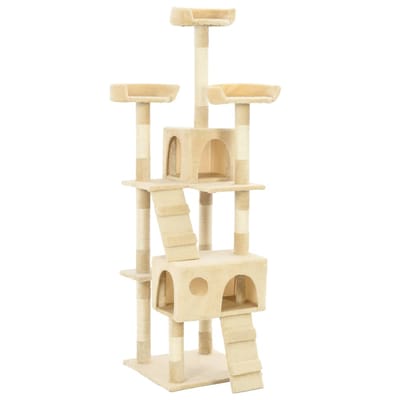 vidaXL - Kattenkrabpaal - met - sisal - krabpalen - 170 - cm - beige