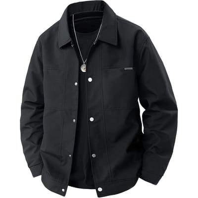 Heren Lente- en Herfststijl Nieuwe Mode Mode Lente Revers Werk Top Heren Business Casual Jas 5XL black