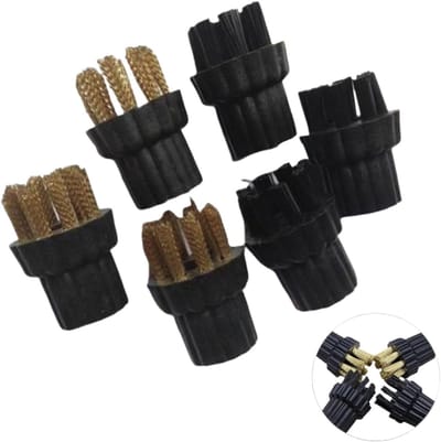 Stoomreiniger Borstelkoppen - Vervangende Onderdelen - Grondige Reiniging - Set van 6 Stuks - 4 x 3 cm
