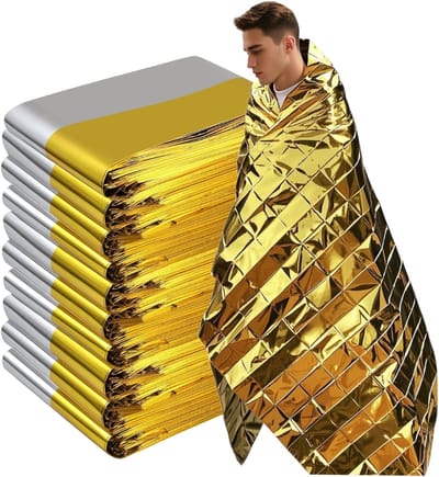 HEZIVO® Nooddeken - Isolatiedeken - Reddingsdeken - Noodpakket deken - 10 Stuks