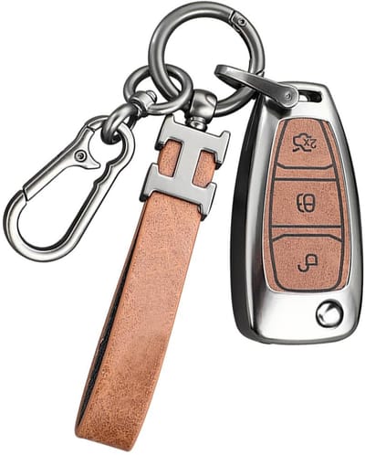 Dailygoods - Autosleutel beschermhoes compatibel met Ford Focus Fiesta Kuga Mondeo B-Max C-Max S-Max Galaxy Transit Tourneo Custom Escort Auto Sleutelhanger Protector met Sleutelhanger voor Ford 3 Knoppen Flip Key