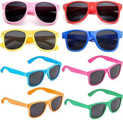 Kleurrijke Retro Zonnebrillen voor Feestjes, Carnaval en Vakanties - 8 Stuks Neon Kleurige Zonnebrillen voor Buitenactiviteiten