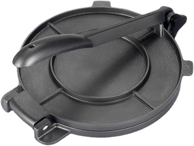 Tortilla Pers - Roti Maker - Flatbreads Maken - Duurzame Aluminiumlegering - 20 cm - Zwart