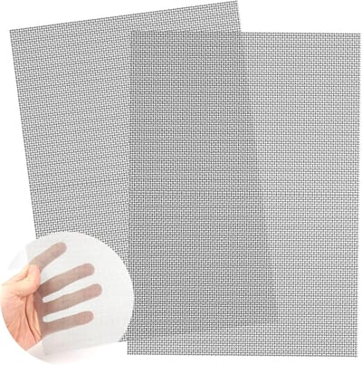 Set van 2 Stuks Fijn Gaas voor Insecten, 30x21cm, Metaal Gaas met 1mm Gaten voor Ventilatie, Filter en Veiligheid in Tuin en Ramen