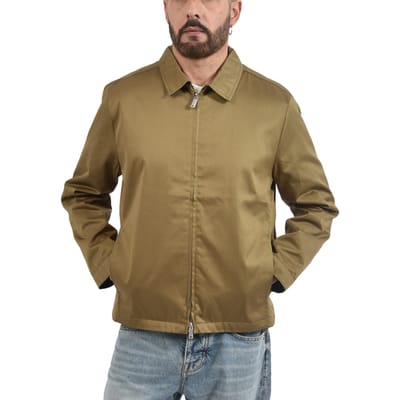 Calvin Klein Ls Cotton Wing Collar Jacket Capers Maat: S | Lichte Jassen Outlet | Heren | Bruin