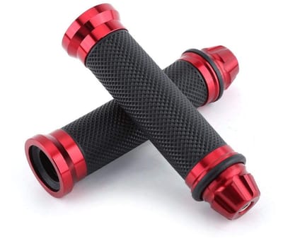Dailygoody - Motorfiets Stuurgrepen - Aluminium - Anti Slip Rubber - Rood - Universeel - Perfecte Grip - Voor de meeste motorfietsen