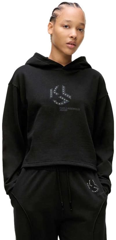 Karl Lagerfeld Jeans Studded Regular Fit Hoodie Zwart XS Vrouw
