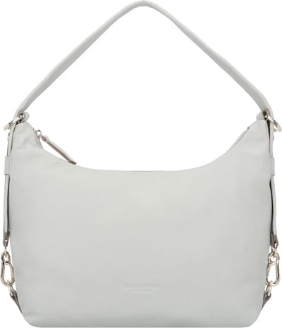 Marc O'Polo Leren Schoudertas Hanna Hobo Bag Stone Grey Lichtgrijs
