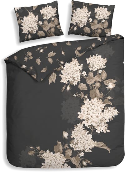 Heckettlane Dekbedovertrek Ivy - Classic Anthracite- Dekbedovertrek van 100% Katoen-Satijn - Dekbedovertrek 260x200-220 cm - Lits-Jumeaux XL - Cambridge