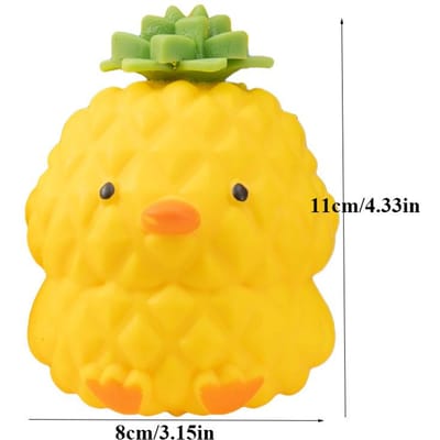Schattige Elastische Ananas Eend Squishy Speeltjes Stressverlichtende Ballen Angstverlichtend Nieuwigheid Knijp Fidget Speeltje Voor Kinderen Vakantiecadeaus yellow