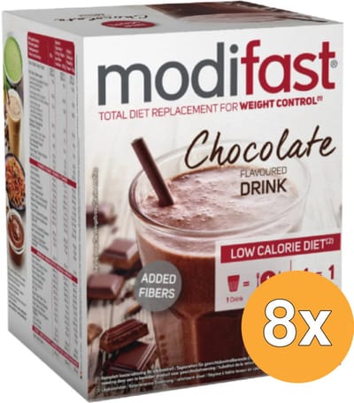 8x Modifast Intensive Milkshake Chocolade 8 Zakjes (440 gr)