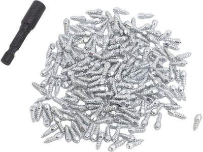 Dailygoods- Motorbandnoppen 100 Stuks - 4x12 Mm - Installatiegereedschap - Staal - Voor Terreinvoertuigen/Fietsen/Scooters - Verbeterde Prestaties - Bandenspikes