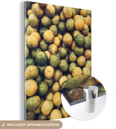 MuchoWow® Glasschilderij 120x160 cm - Schilderij acrylglas - Fruit - Zomer - Vrucht - Foto op glas - Schilderijen