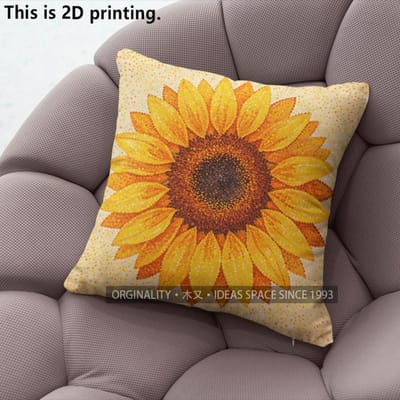 Zonnebloemprint Boerderij Vierkante Kussenhoes Patroon Kussenhoes Geschikt Voor Bank Slaapkamer Auto Kussenhoes 45x45cm