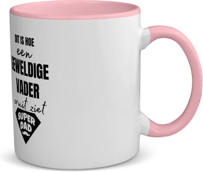 Akyol - dit is hoe een geweldige vader eruit ziet koffiemok - theemok - roze - Vader - papa - vaderdag - cadeau - verjaardag - kado - 350 ML inhoud