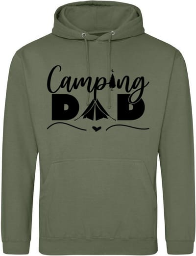 Camping hoodie - Hoodie Army-Legergroen - Camping Dad - Heren - Maat S