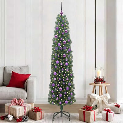 vidaXL - Kunstkerstboom - Groen - 210 - cm - PVC - en - Staal - en - Kunststof