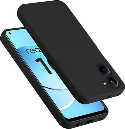 Cadorabo Hoesje geschikt voor Realme 10 4G in LIQUID ZWART - Beschermhoes gemaakt van flexibel TPU silicone Case Cover