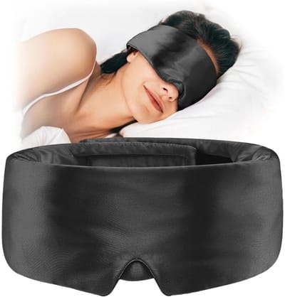 Oogmasker Slaap - Slaapmasker Vrouwen & Mannen - Extra Zacht - Zwart