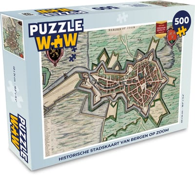 Puzzel Kaart - Bergen op Zoom - Antiek - Legpuzzel - Puzzel 500 stukjes