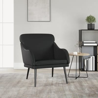 vidaXL - Fauteuil - 63x76x80 - cm - kunstleer - zwart