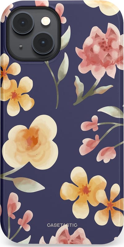 Casetastic Hoesje Geschikt voor Apple iPhone 14 Plus Magsafe - Stijlvolle Beschermende Duo-layer Case - Bloesemnacht Marine