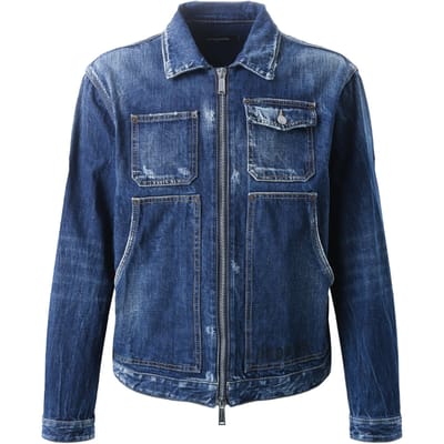 Dsquared2 Dark Semplice Carpenter Spijkerjasje In Marineblauw