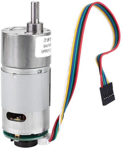 Krachtige DC 12/24V 10-1500RPM Versnellingsmotor met Encoder en Excentrische Uitgangsas - Ideaal voor Automatisering en Robotica