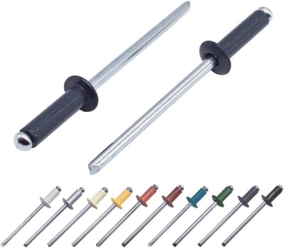Klinknagels - Popnagels - Metaal verbinden - Koepelkop - 400 stuks 4x14mm - Antracietgrijs