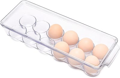 Eierdoos Plastic - Bewaarbox - Koelkast Organisatie - Stapelbaar Ontwerp - 12 Eieren - Transparant
