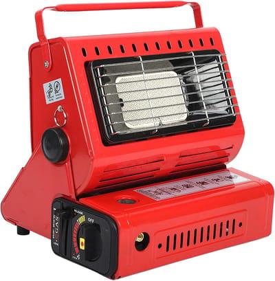 Elektrische Verwarmer - Terrasverwarmer Buiten - Snel Warmte - Keramisch Ontstekingssysteem - 25x24x20cm - Rood