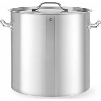 HENDI Grote kookpan met deksel – 50L – inductiegeschikt – koelblijvende handgrepen – matte afwerking